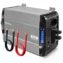 Qoltec čistý sínusový menič 12V na 230V 3000W/6000W s LCD, USB, USB-C, kompatibilný s LiFePO4/GEL/AGM