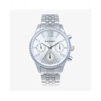 RADIANT MAN RA629701 analógové quartz hodinky 44,5 mm nerezová oceľ čierny ciferník strieborný milánsky náramok