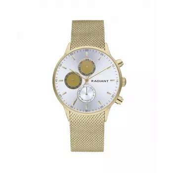 RADIANT pánske quartz analógové hodinky RA601703 41mm puzdro z ušľachtilej ocele čierny kožený remienok