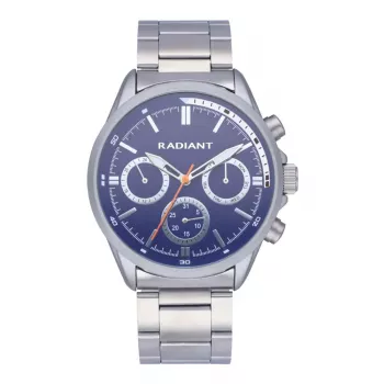 RADIANT pánske náramkové hodinky z nerezovej ocele quartz analógové RA589703 44mm strieborné čierny ciferník