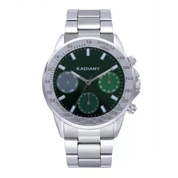 RADIANT pánske hodinky RA604703 - 45mm nerezové quartz analógové s čiernym ciferníkom a strieborným remienkom