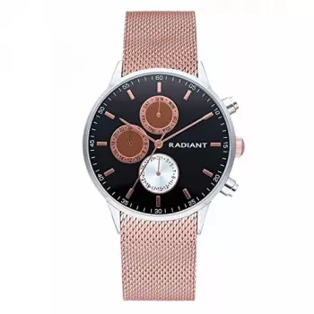 RADIANT New Man pánske analógové quartz hodinky RA601704 41mm čierny ciferník nerezový mesh remienok