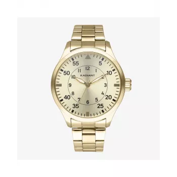 RADIANT RA631203 pánske analógové quartz hodinky 43 mm nerezová oceľ čierny ciferník strieborný remienok
