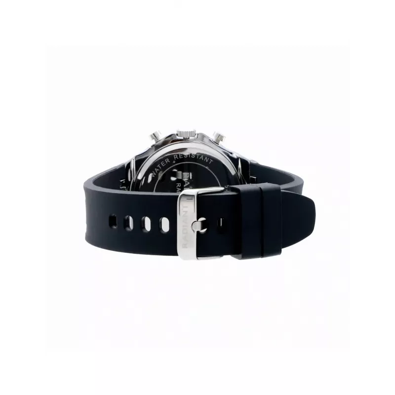 RADIANT RA651704 Pánske analógové quartz hodinky – 44mm nerezová oceľ Čierny ciferník Strieborný náramok