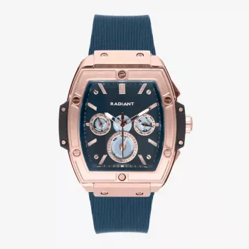 RADIANT RA655204 pánske analógové quartzové hodinky 42 mm nerez čierny ciferník kožený remienok