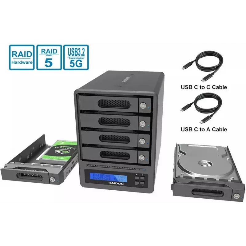 RAIDON GR5640-SBA31 4-Bay SATA HDD/SSD puzdro USB 3.1 Gen 2 eSATA hardvérové RAID