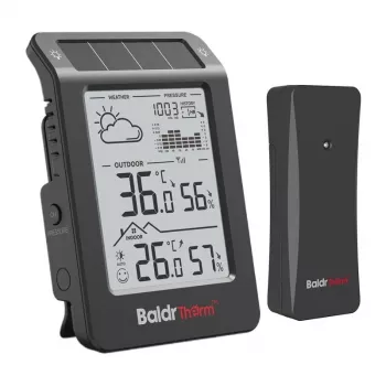 RAINPOINT BALDRTHERM B0596WT2H2P-V1 solárna meteorologická stanica s bezdrôtovým vonkajším senzorom, čierna