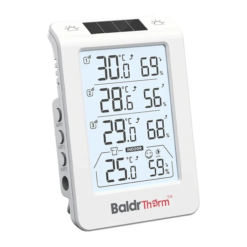 RAINPOINT BALDRTHERM B0598 3-kanálový termohygrometer s automatickým podsvietením
