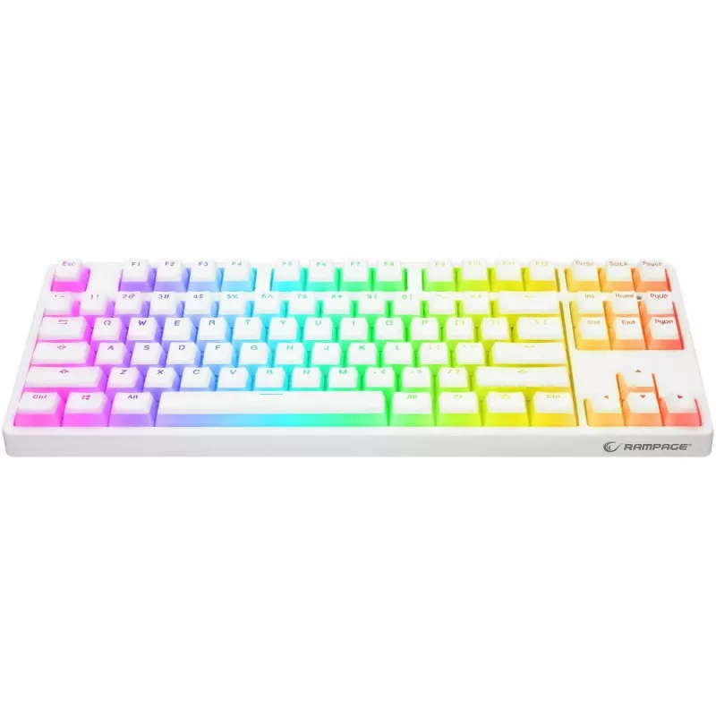 Rampage Ghost TKL mechanická klávesnica Huano Red Switch biela