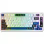 Rampage Quell Pro mechanická bezdrôtová 75% klávesnica s TFT displejom, Gasket Mount, Hot-Swap, 2.4G + BT, biela