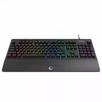 Rampage Simula RGB Macro KB-GX65 káblová membránová herná klávesnica s podložkou na zápästie, čierna