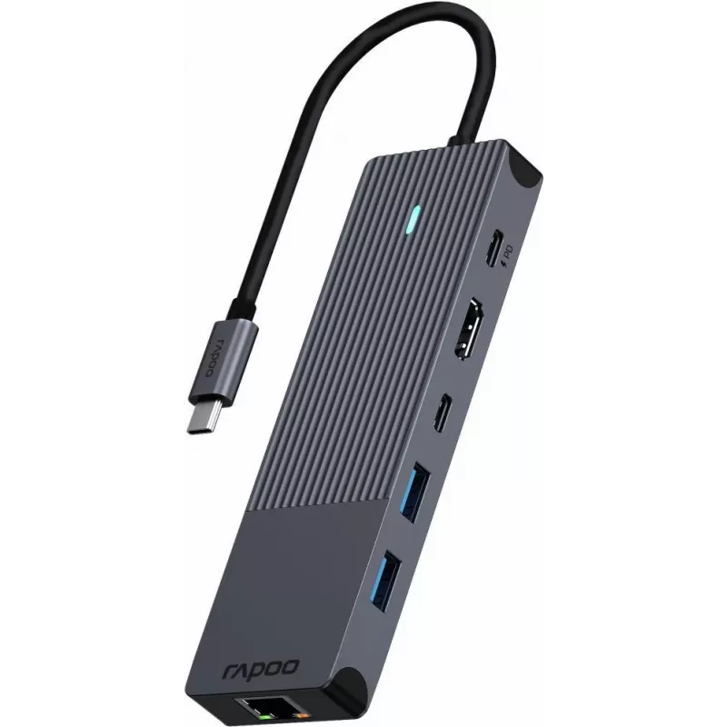Rapoo UCM-2002 Adaptér USB-C, HDMI, RJ-45, USB 3.2 Gen 1 (00217689)
