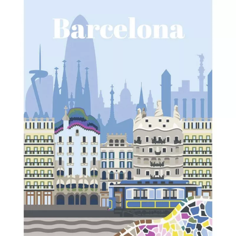 RAVENSBURGER CreArt maľovanie podľa čísel sada - Buntes Barcelona