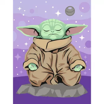 Ravensburger CreArt Star Wars - Meditujúci Grogu maľovanie podľa čísel sada
