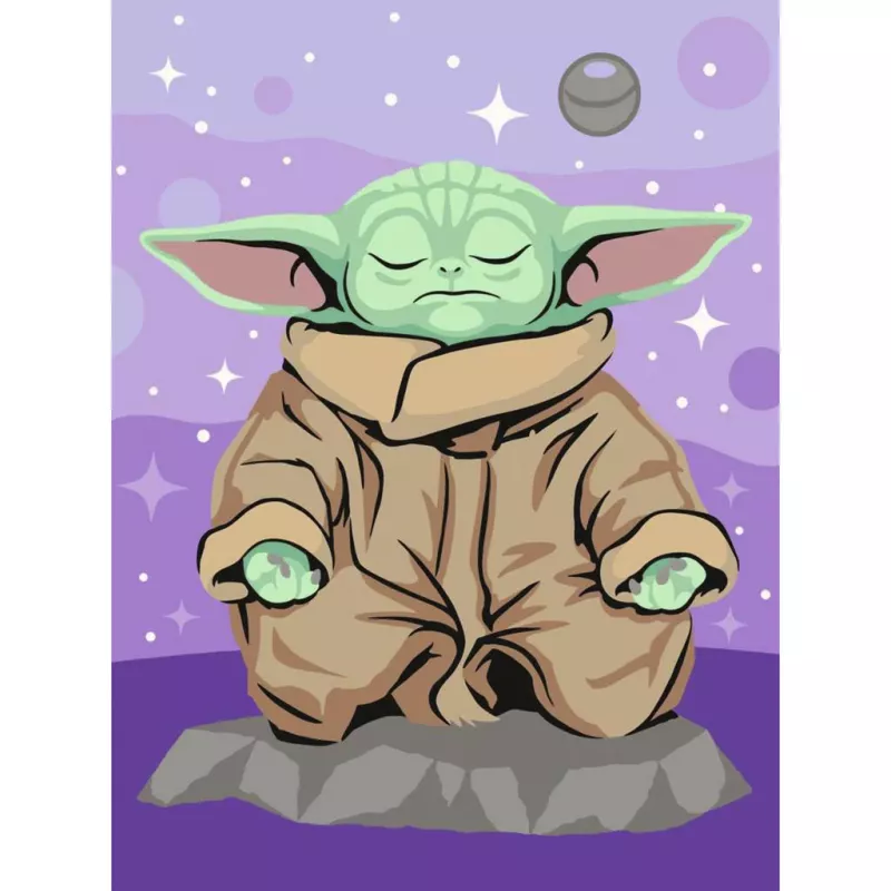 Ravensburger CreArt Star Wars - Meditujúci Grogu maľovanie podľa čísel sada