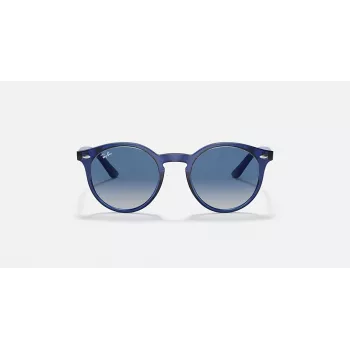 Ray-Ban Junior RJ9064S447062 detské slnečné okuliare, transparentný modrý rám, sivé gradientové sklá, 44 mm