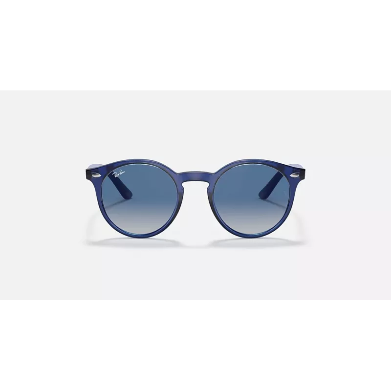 Ray-Ban Junior RJ9064S447062 detské slnečné okuliare, transparentný modrý rám, sivé gradientové sklá, 44 mm