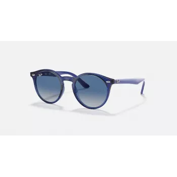 Ray-Ban Junior RJ9064S447062 detské slnečné okuliare, transparentný modrý rám, sivé gradientové sklá, 44 mm