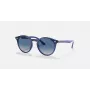 Ray-Ban Junior RJ9064S447062 detské slnečné okuliare, transparentný modrý rám, sivé gradientové sklá, 44 mm