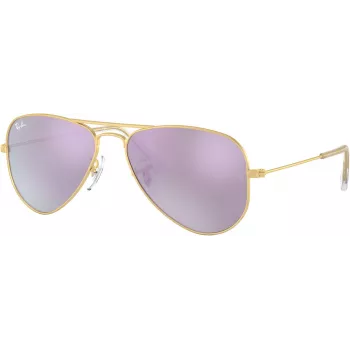 Ray-Ban Junior RJ95062494V5 detské slnečné okuliare - priehľadný modrý rám, modré zrkadlové sklá, 50 mm