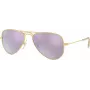 Ray-Ban Junior RJ95062494V5 detské slnečné okuliare - priehľadný modrý rám, modré zrkadlové sklá, 50 mm