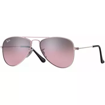 Ray-Ban Junior RJ9506S2117E5 detské slnečné okuliare, obdĺžnikové, priehľadný ružový rám, svetlohnedé gradientové ružové sklá, 52/14/125 mm