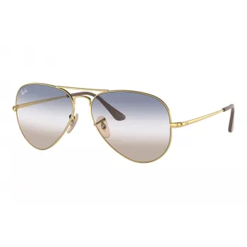 Ray-Ban RB3689 Aviator Titanium slnečné okuliare zlatý rám zelené G-15 sklo 58 mm