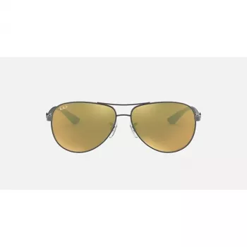 Ray-Ban RB8313 Chromance Aviator slnečné okuliare Gunmetal zelené zrkadlové polarizované 61 mm