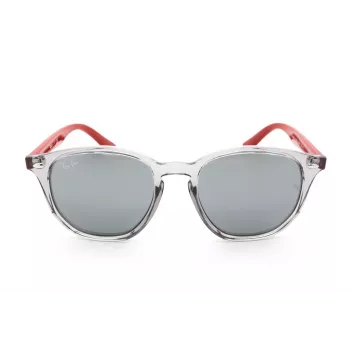 Ray-Ban RJ9070S70636G detské slnečné okuliare priehľadný sivý propionátový rám svetlomodré gradientové sklo 46mm