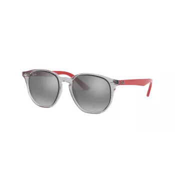 Ray-Ban RJ9070S70636G detské slnečné okuliare priehľadný sivý propionátový rám svetlomodré gradientové sklo 46mm