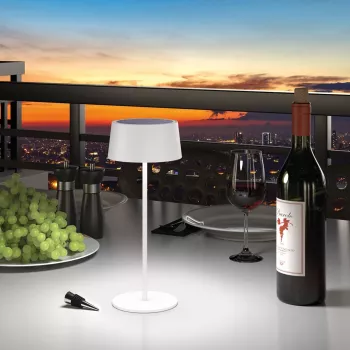 RealPower LED solárna stolová lampa stmievateľná s batériou, biela
