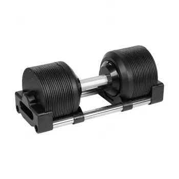 REBEL ACTIVE Nastaviteľná liatinová jednoručka 36 kg, kroky 1 kg, automatický výberový systém, jednoručka, čierna/červená