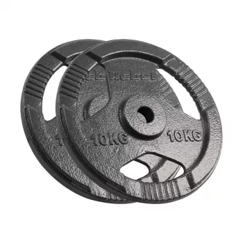 REBEL ACTIVE liatinová sada závaží 2x10kg, otvor 31mm, kotúče s rukoväťami, čierna