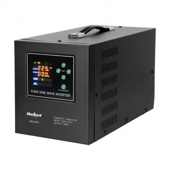 Rebel POWER-1500-LFP4 záložné napájanie – čistý sínusový invertor s 12V nabíjacou funkciou, 230V, 1500VA/1050W
