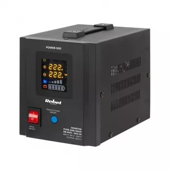 Rebel POWER-500 USV - Čistý sínusový menič s nabíjačkou 12V 230V 500VA/300W