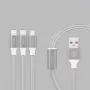 Recci univerzálny Delicate RCS-H120 3 v 1 Micro USB + 2 x Lightning rýchlonabíjací 1,2 m sivý