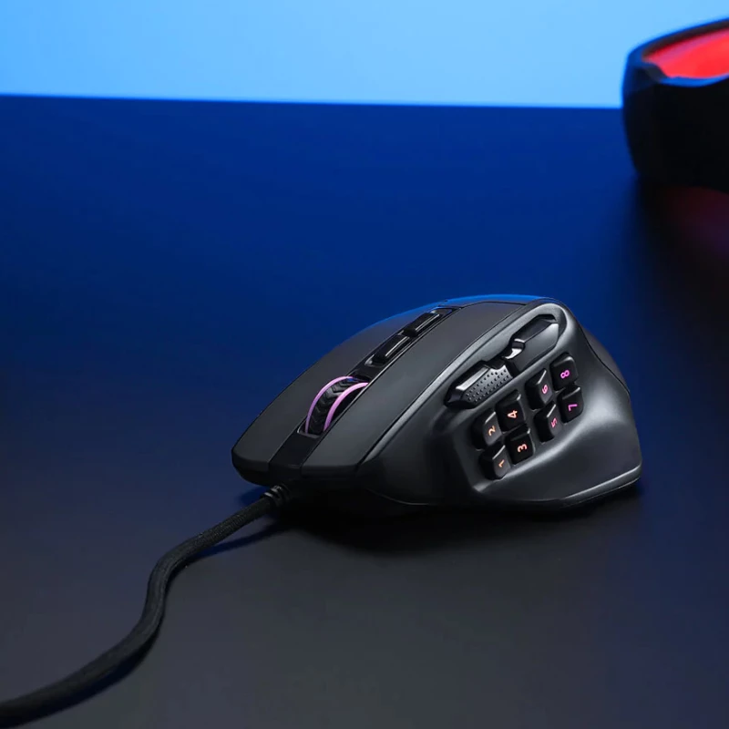 REDRAGON Aatrox 6200DP RGB MMO herná myš - čierna