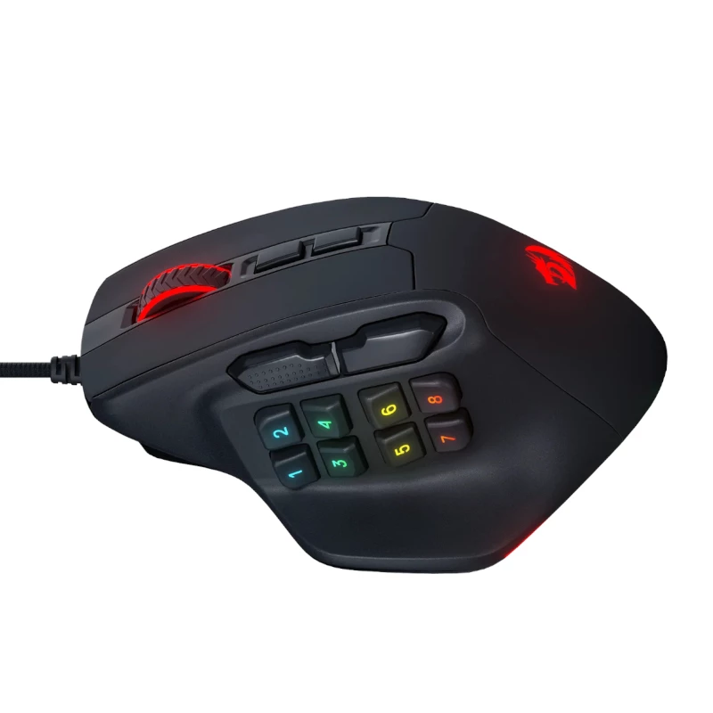 REDRAGON Aatrox 6200DP RGB MMO herná myš - čierna
