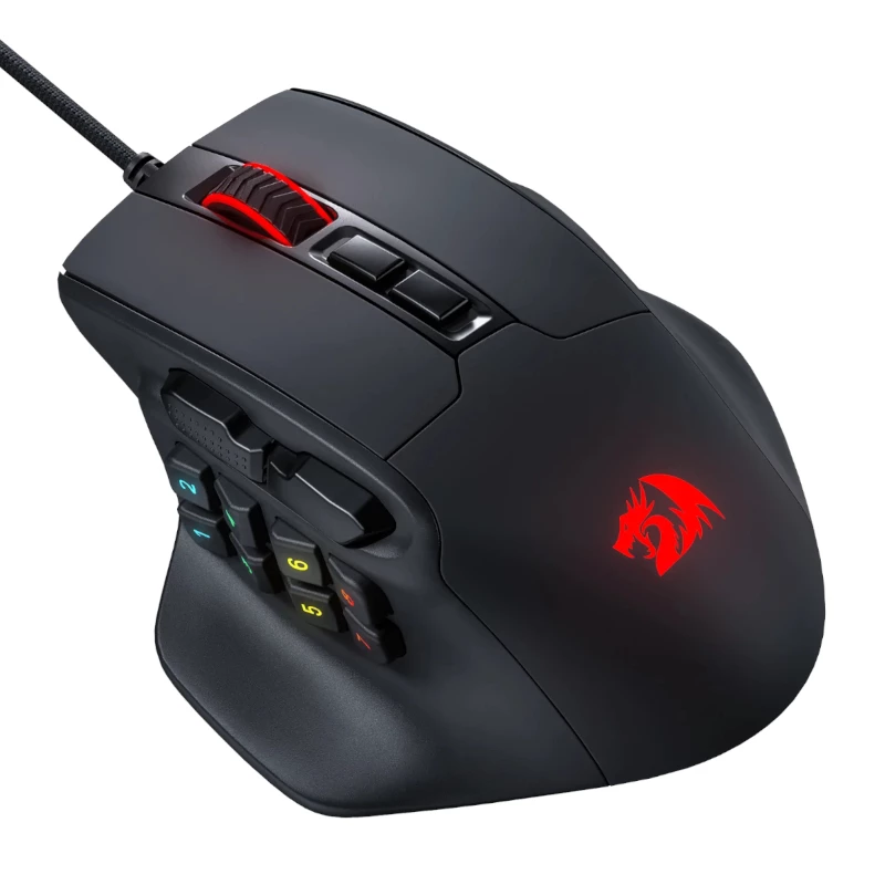 REDRAGON Aatrox 6200DP RGB MMO herná myš - čierna