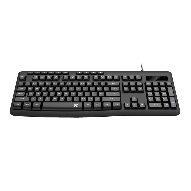 Redragon BK-7366 full-size ergonomická káblová membránová kancelárska klávesnica - čierna
