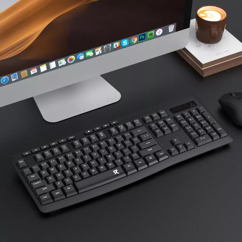 Redragon BK-7367 Full-size ergonomická bezdrôtová membránová kancelárska klávesnica - čierna