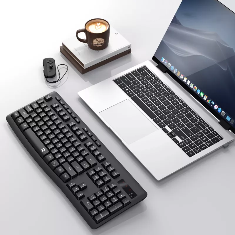 Redragon BK-7367 Full-size ergonomická bezdrôtová membránová kancelárska klávesnica - čierna