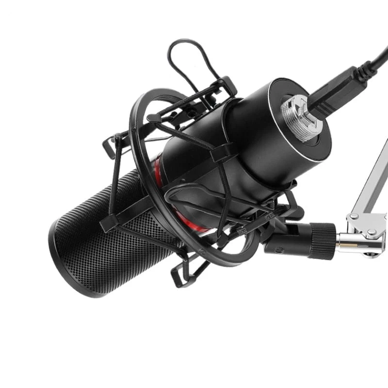 REDRAGON BLAZAR kardioidný USB herný mikrofón a statív, Čierna