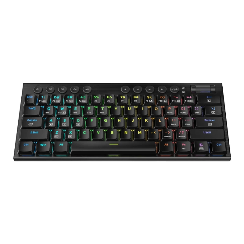REDRAGON Horus Mini Pro 61-klávesová tri-mode bezdrôtová RGB Low Profile mechanická herná klávesnica - čierna (Red Switch)