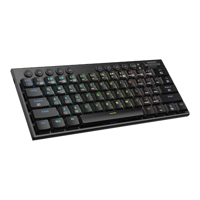 REDRAGON Horus Mini Pro 61-klávesová tri-mode bezdrôtová RGB Low Profile mechanická herná klávesnica - čierna (Red Switch)