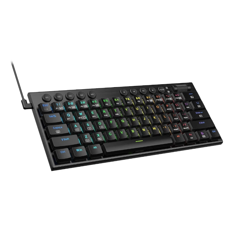 REDRAGON Horus Mini Pro 61-klávesová tri-mode bezdrôtová RGB Low Profile mechanická herná klávesnica - čierna (Red Switch)