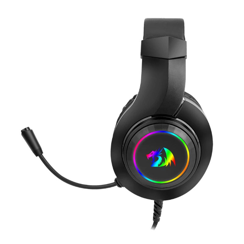 Redragon Hylas Over-Ear RGB herný headset, Aux (mikrofón a slúchadlá) / USB (iba napájanie), čierny
