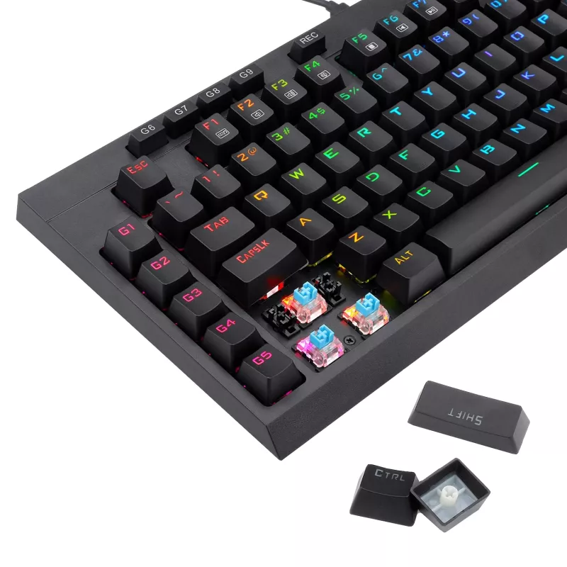 Redragon K588 RGB Pro BROADSWORD TKL mechanická káblová herná klávesnica - čierna