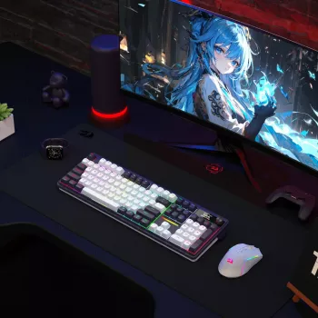 Redragon K762WB-RGB-PRO LCD full-size gasket mechanická klávesnica - čierna