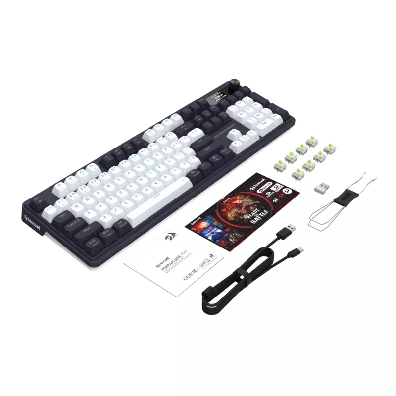 Redragon K762WB-RGB-PRO LCD full-size gasket mechanická klávesnica - čierna